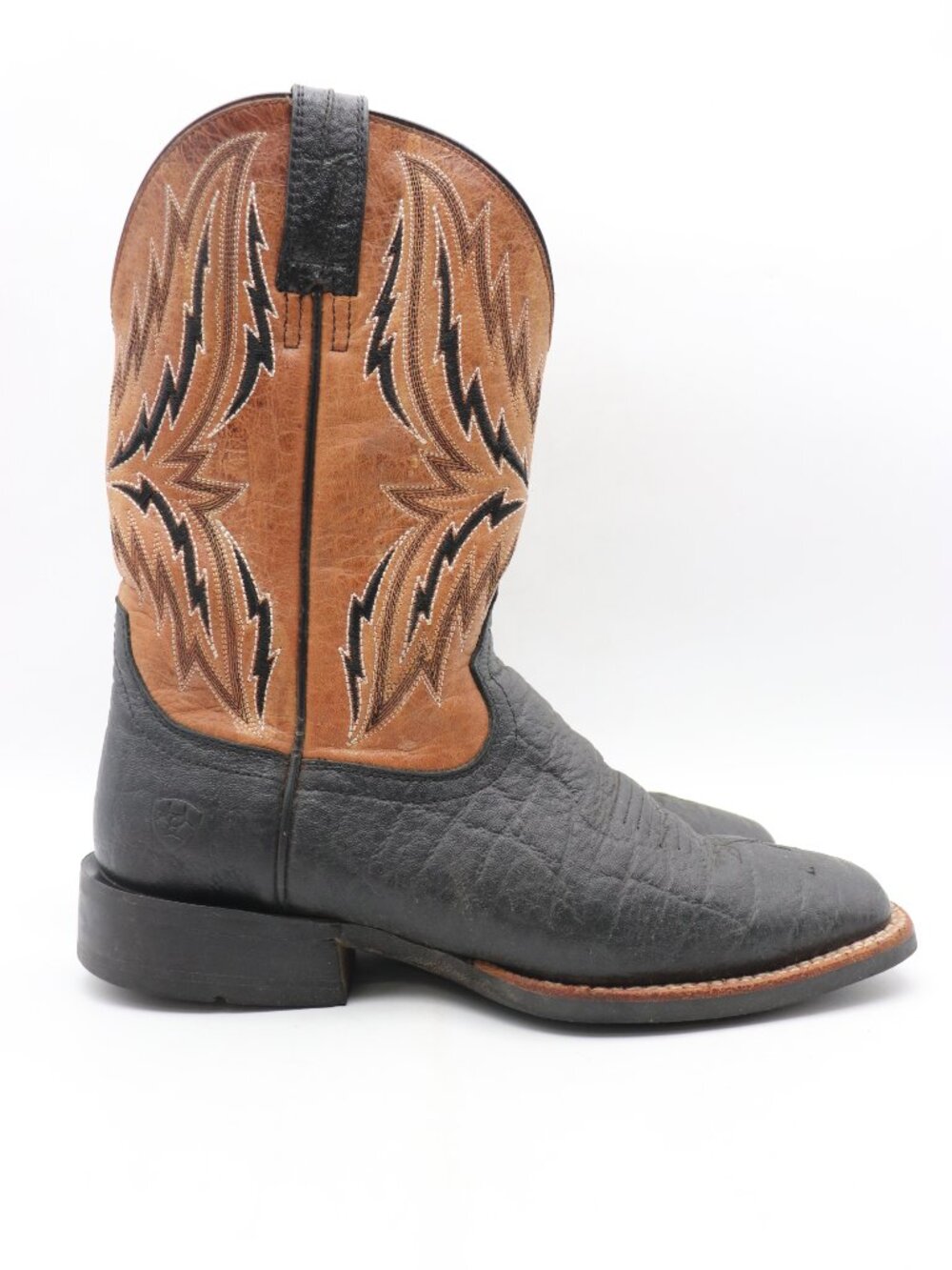 Ariat Arena Rebound Men 9 D Brown Black Leather Square Toe Cowboy Boots 10021678